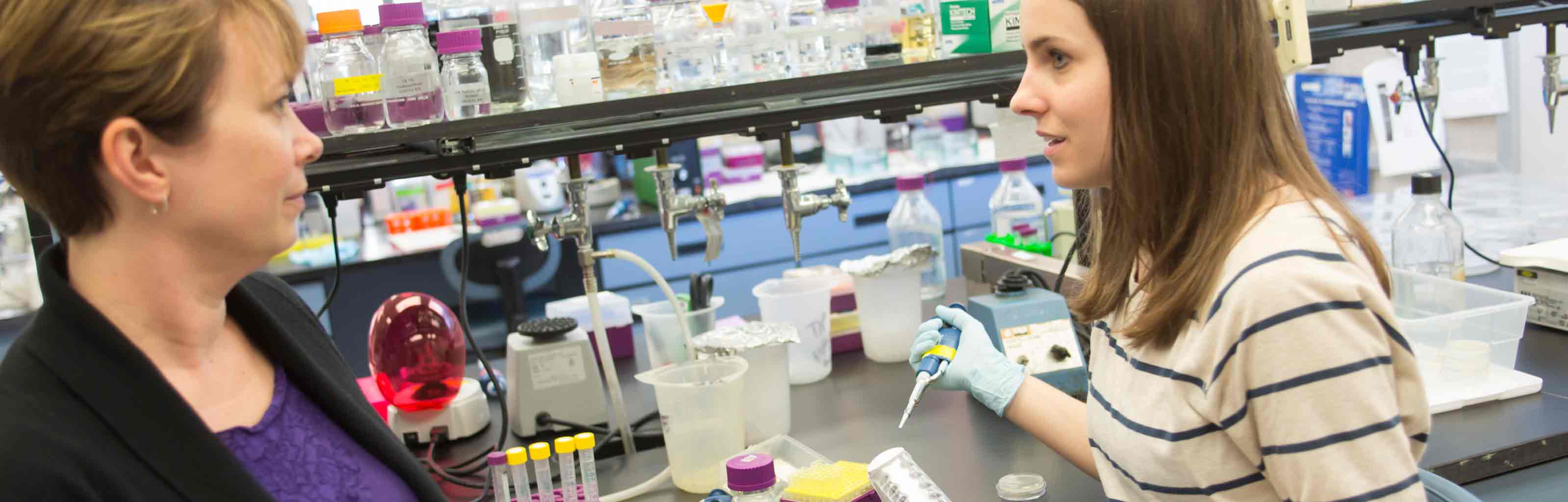 Student and professor working in the lab